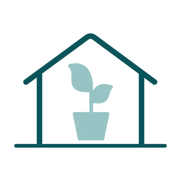 Üvegház Palántákkal Vektor Ikonjában Grafikon Szimbólum Mezőgazdaság Kert Növények Webhely — Stock Vector
