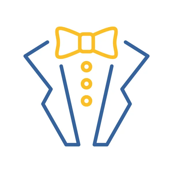 Чоловіча Куртка Туседо Весільний Костюм Краваткою Ізольовані Значок Векторні Ілюстрації — стоковий вектор