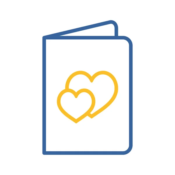 Greeting Card Hearts Icon Valentine Day Symbol Vector Illustration Romance — Vetor de Stock