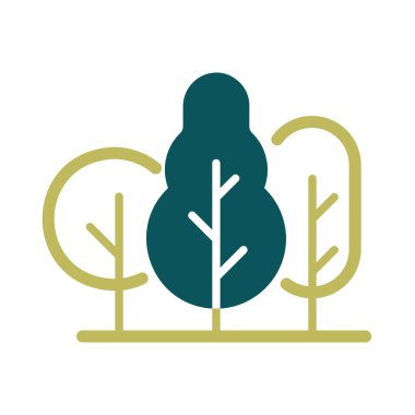 Yaprak döken orman vektörü ikonu izole etti. Doğa işareti. Seyahat ve turizm web sitesi ve uygulama tasarımı, logo, uygulama, UI için grafik sembolü