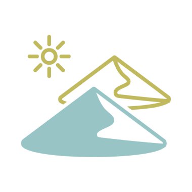 Kum tepeleri vektör ikonu izole edildi. Doğa işareti. Seyahat ve turizm web sitesi ve uygulama tasarımı, logo, uygulama, UI için grafik sembolü