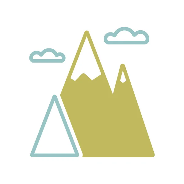 Berge Vektor Isoliert Symbol Naturzeichen Grafik Symbol Für Reise Und — Stockvektor