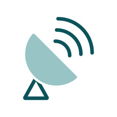 Sputnik anten vektör simgesi. Navigasyon işareti. Seyahat ve turizm web sitesi ve uygulama tasarımı, logo, uygulama, UI için grafik sembolü