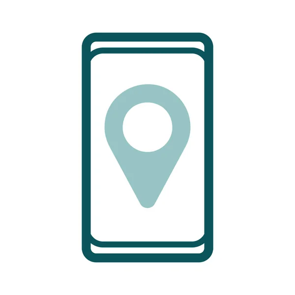 Smartfon Wektorem Lokalizacji Pin Stylu Ikony Znak Nawigacji Symbol Graficzny — Wektor stockowy