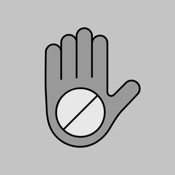 Hand Stop Forbidden Vector Isolated Icon Demonstration Protest Strike Revolution — Stockvector