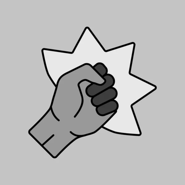 Punch Raised Clenched Fist Vector Isolated Icon Demonstration Protest Strike — 图库矢量图片