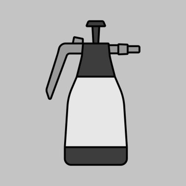 Garden hand compression sprayer pump vector grayscale icon. Graph symbol for agriculture, garden and plants web site and apps design, logo, app, UI clipart