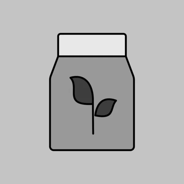 Упаковка Добрив Векторна Піктограма Сірого Кольору Знак Насіннєвого Пакету Символ — стоковий вектор