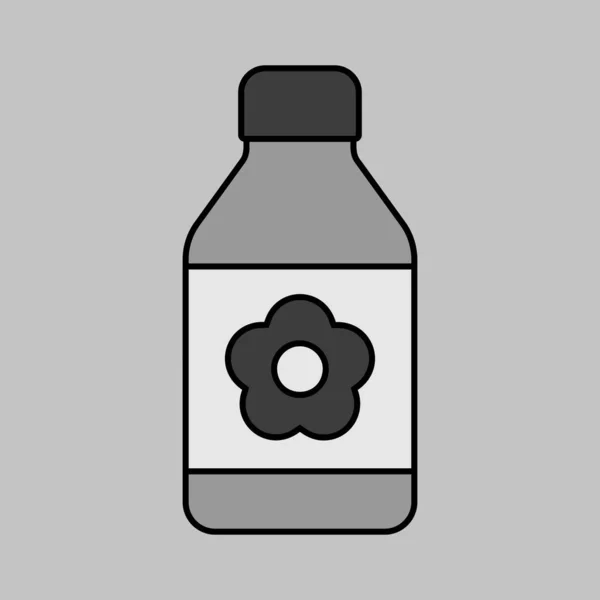 Butelka Zapakowana Ogrodu Ikoną Wektora Szarości Symbol Graficzny Dla Rolnictwa — Wektor stockowy