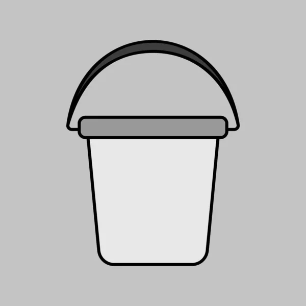 花园塑料桶隔离病媒灰度图标 园林植物网站和应用程序设计 用户界面的图形符号 — 图库矢量图片