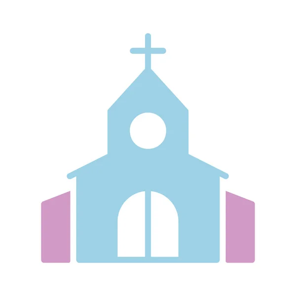 Church Cross Isolated Glyph Icon Vector Illustration Romance Elements Sticker — Stock Vector