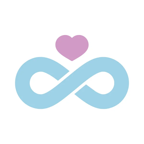 Infinity Sign Heart Symbol Eternal Love Isolated Glyph Icon Vector — Stock Vector