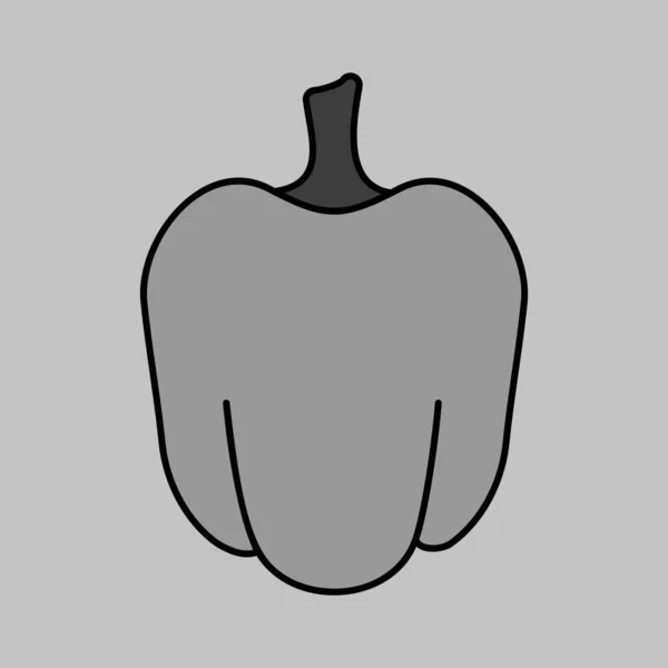 Bell Pepper Паприка Изолированная Векторная Иконка Серого Цвета Овощной Знак — стоковый вектор