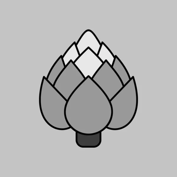 Artichoke Изолированный Вектор Дизайна Значок Серого Оттенка Овощной Знак Графический — стоковый вектор