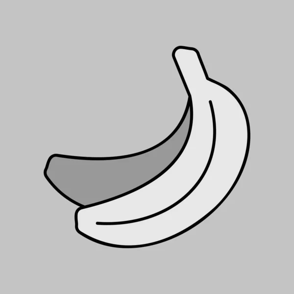 Ícone Escala Cinza Vetorial Banana Símbolo Gráfico Para Alimentos Bebidas — Vetor de Stock