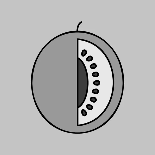 Meloen Vector Grijswaarden Icoon Grafisch Symbool Voor Website Eten Drinken — Stockvector
