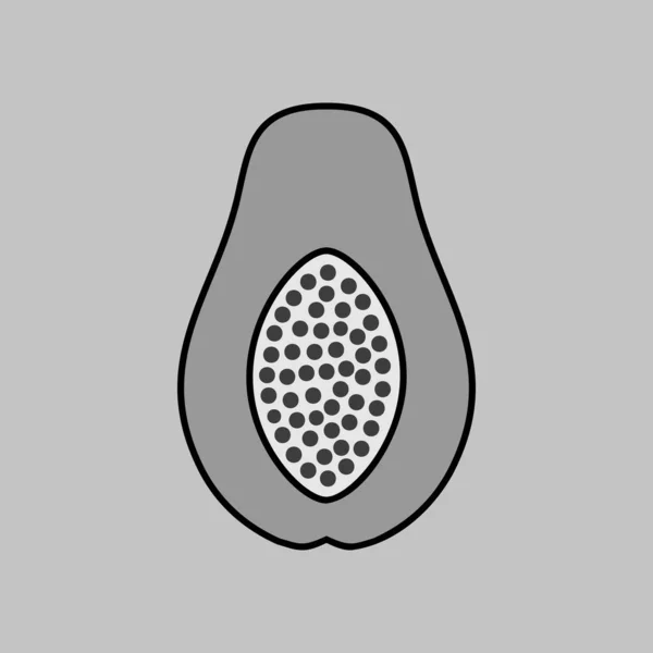 Пиктограмма Папайи Вектором Серой Чешуи Графический Символ Пищевых Продуктов Напитков — стоковый вектор
