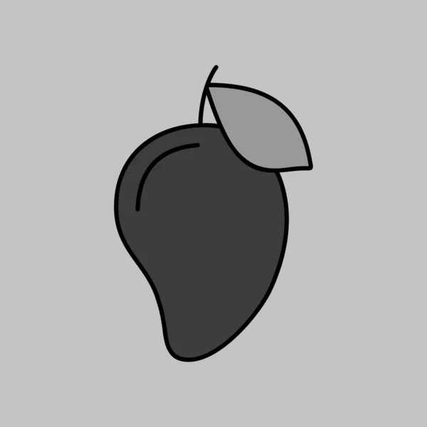Mangó Trópusi Gyümölcs Vektor Szürkeskála Ikon Grafikon Szimbólum Élelmiszer Italok — Stock Vector