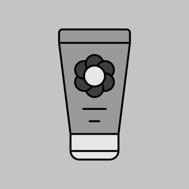 Bebek kremi nemlendirici izole edilmiş gri tonlu vektör ikonu. Çocuklar ve yeni doğmuş bebekler için grafik sembolü Web sitesi ve uygulama tasarımı, logo, uygulama, UI