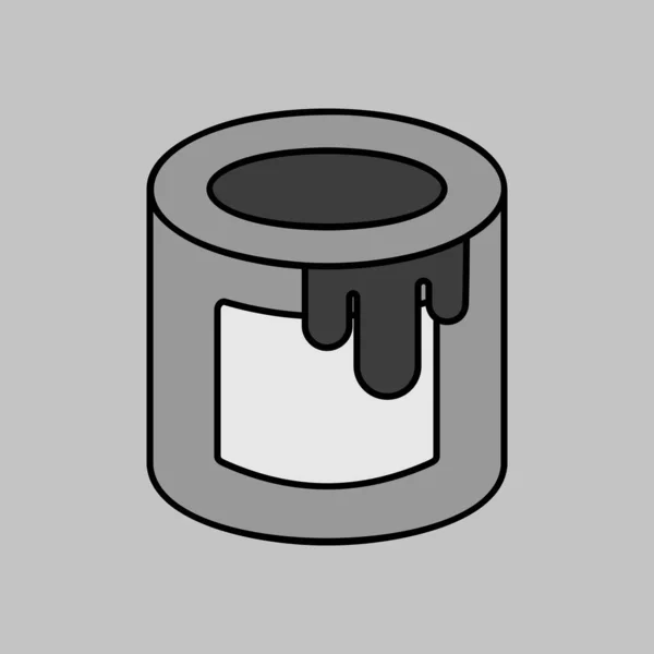 Paint Bucket Vector Graustufensymbol Bau Reparatur Und Bau Grafik Symbol — Stockvektor