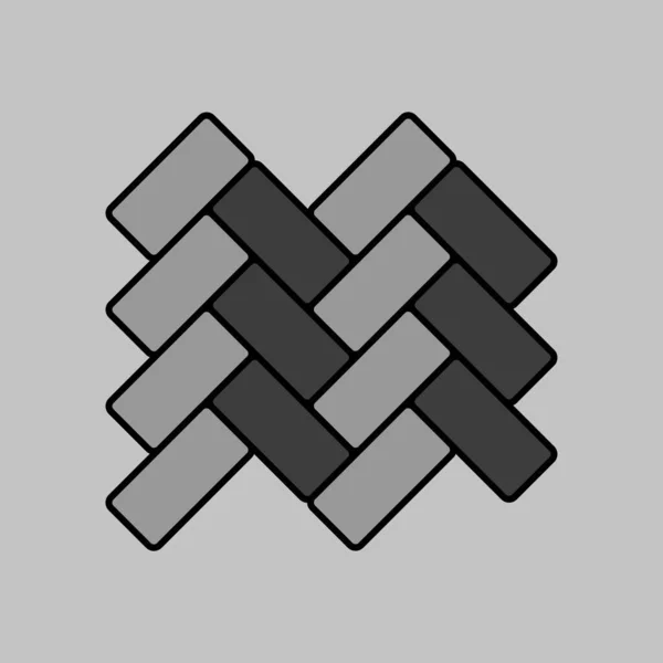 Das Graustufensymbol Für Parkettböden Bau Reparatur Und Bau Grafik Symbol — Stockvektor