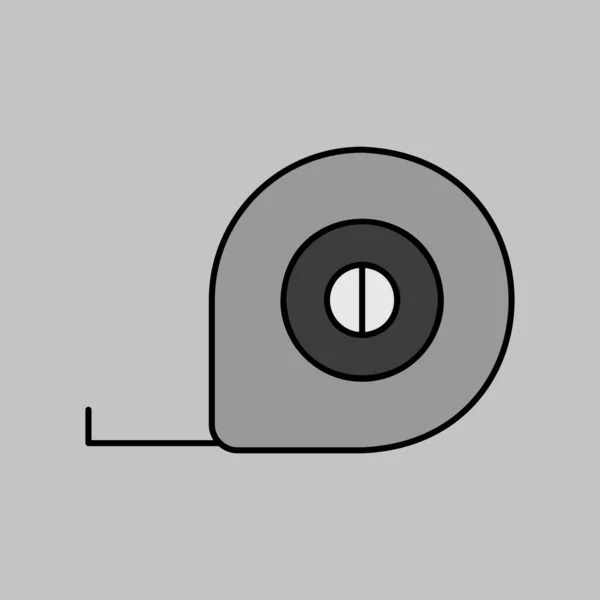 テープメジャーベクトルグレースケールアイコン ウェブサイトのデザイン アプリ Uiのグラフシンボル — ストックベクタ