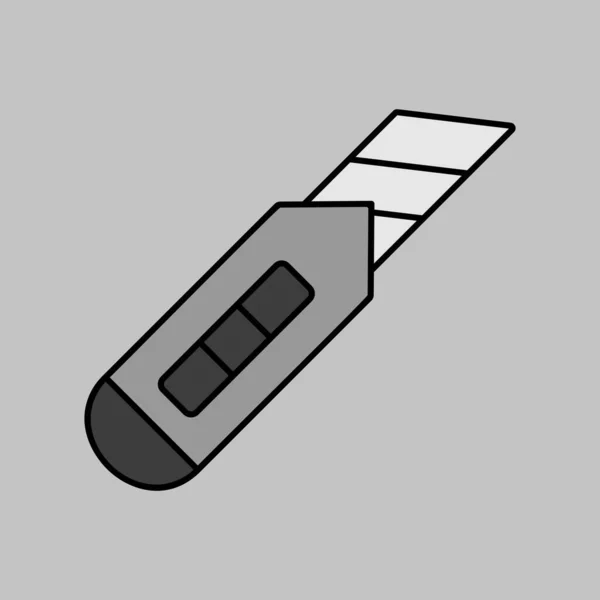 Конструкция Векторного Серого Вектора Ножа Строительство Ремонт Строительство Графический Символ — стоковый вектор