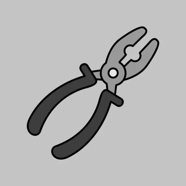 Pliers Vector Grayscale Icon 사이트 디자인에 그래프 — 스톡 벡터