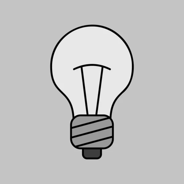 灯泡灰度图标矢量 想法的标志 解决方案 思考的概念 照明电灯 — 图库矢量图片