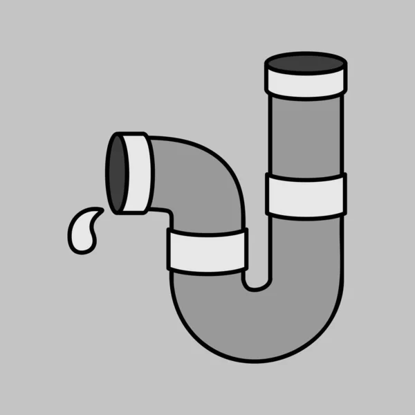 Sanitärrohre Vektor Graustufen Symbol Bau Reparatur Und Bau Grafiksymbol Für — Stockvektor