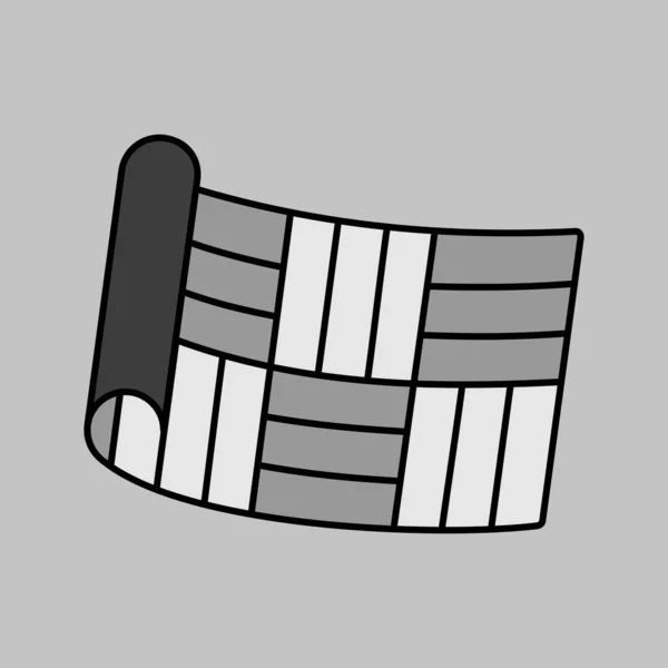 Linoleum Roll Vector Grayscale Icon Construction Repair Building Graph Symbol — Stock Vector