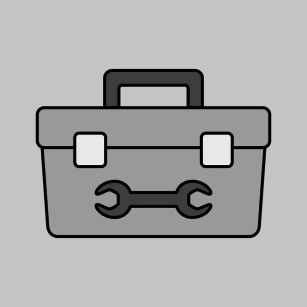 Tolbox Vector Grayscale Icon 사이트 디자인에 그래프 — 스톡 벡터