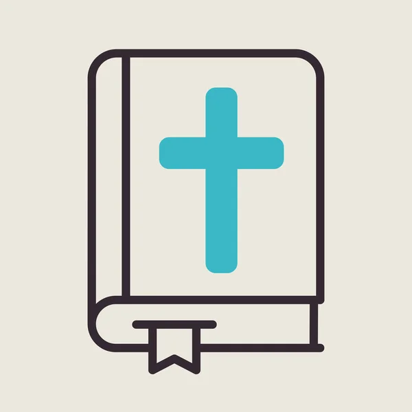 Holy Bible Wedding Isolated Icon Vector Illustration Romance Elements Sticker — Stock Vector