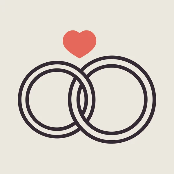 Wedding Rings Heart Isolated Icon Vector Illustration Romance Elements Sticker 로열티 프리 스톡 일러스트레이션