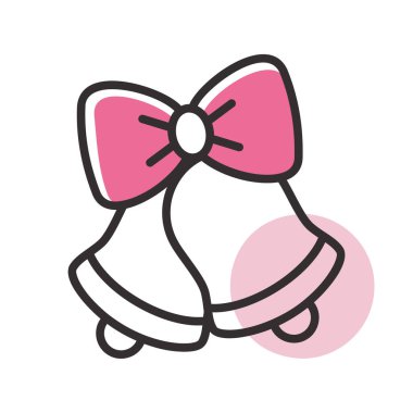 Wedding, Christmas bells isolated icon. Vector illustration, romance elements. Sticker, patch, badge, card for marriage, valentine