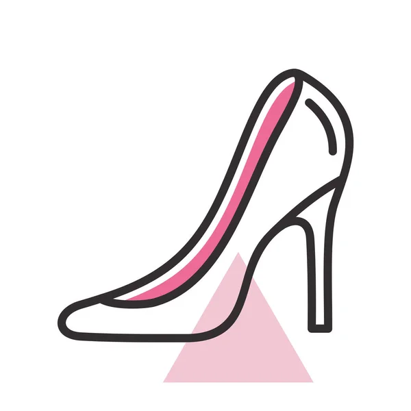 Wedding Shoe Bride High Heels Isolated Icon Vector Illustration Romance — Stockový vektor