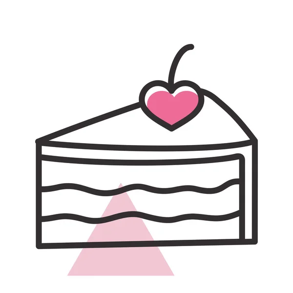 和平的蛋糕与心隔离的图标 矢量图解 浪漫元素 结婚证 情人节卡片 — 图库矢量图片