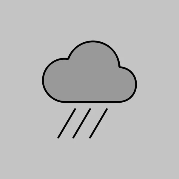 Raincloud Vektor Graustufensymbol Meteorologisches Zeichen Grafiksymbol Für Reise Tourismus Und — Stockvektor