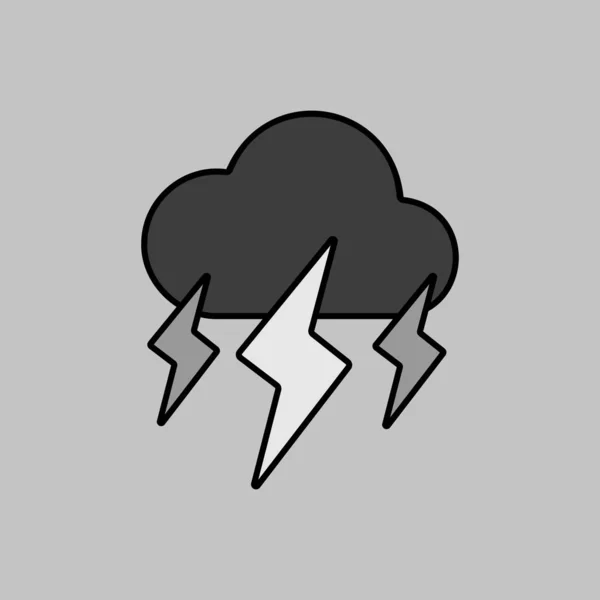 Θύελλα Σύννεφο Διάνυσμα Γκρίζας Εικονίδιο Σύμβολο Καταιγίδας Μετεωρολογικό Σημάδι Σύμβολο — Διανυσματικό Αρχείο