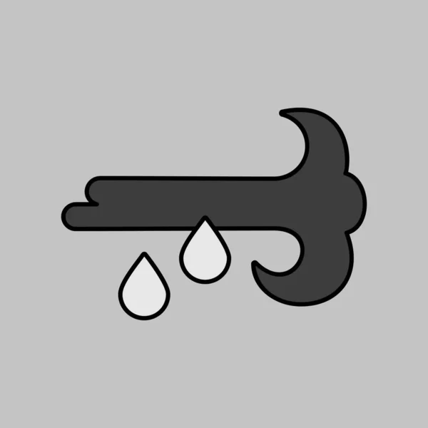 Значок Векторного Дождя Оттенках Серого Метеорологический Знак Графический Символ Путешествий — стоковый вектор