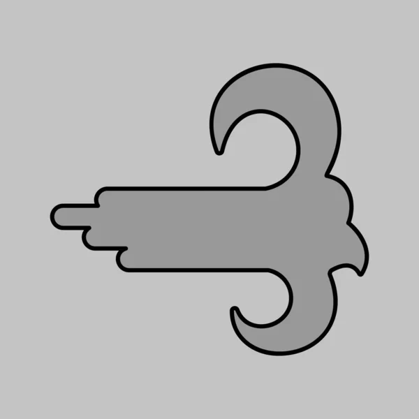 Icône Vecteur Vent Élevé Niveaux Gris Signe Météorologique Symbole Graphique — Image vectorielle