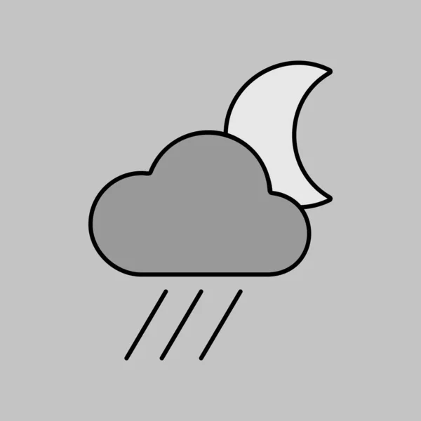 Σύννεφο Βροχής Εικονίδιο Διαβαθμίσεων Του Φεγγαριού Μετεωρολογικό Σημάδι Σύμβολο Γραφήματος — Διανυσματικό Αρχείο