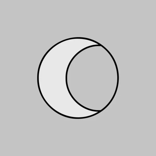 Ung Månvektor Gråskala Ikon Meteorologiska Tecken Diagram Symbol För Resor — Stock vektor