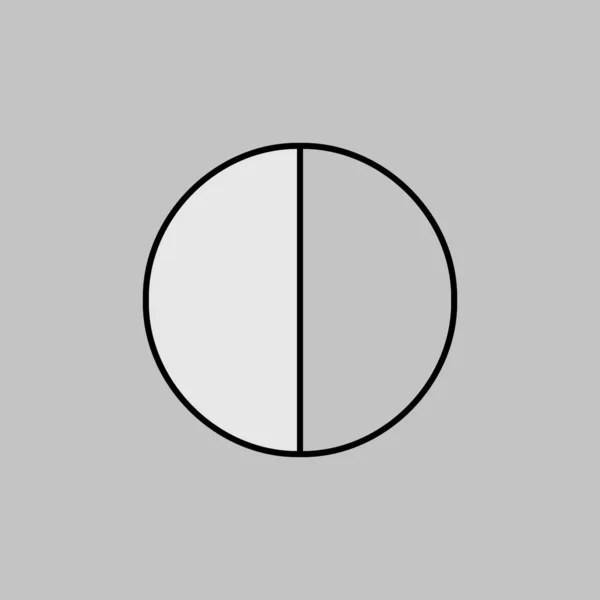 Icône Demi Lune Vectorielle Échelle Gris Signe Météorologique Symbole Graphique — Image vectorielle