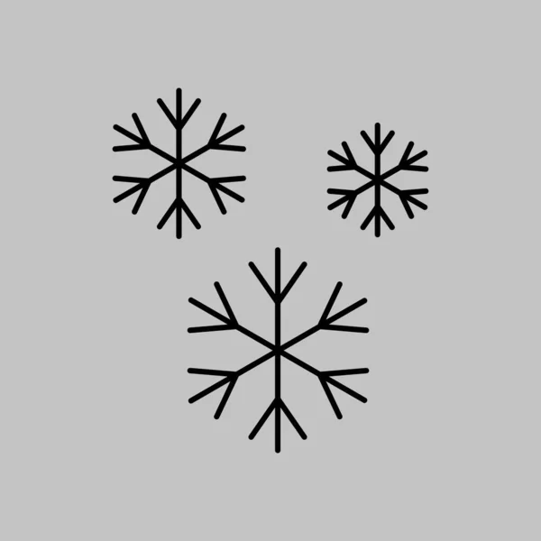 Copos Nieve Vector Escala Grises Icono Signo Meteorología Símbolo Gráfico — Vector de stock