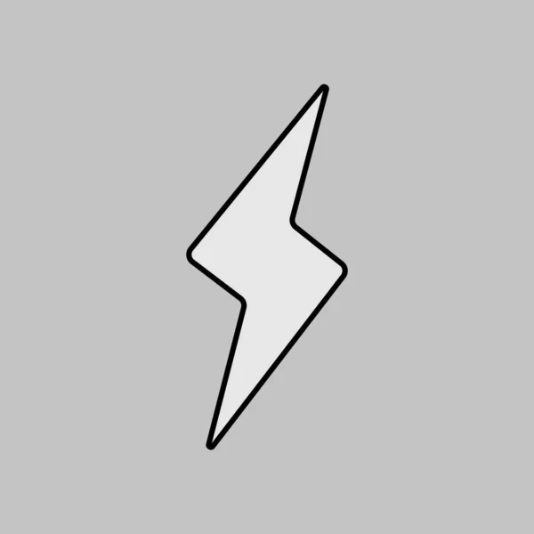 Значок Вектора Молнии Оттенках Серого Метеорологический Знак Графический Символ Путешествий — стоковый вектор