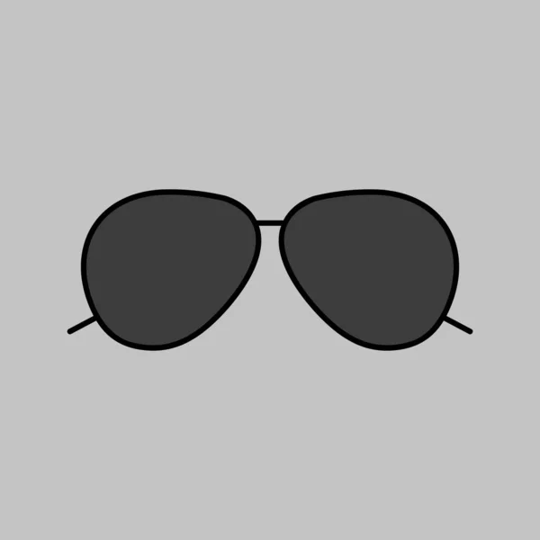 Solglasögon Platt Vektor Gråskala Ikon Sommartecken Diagram Symbol För Resor — Stock vektor