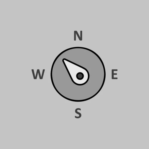 Значок Вектора Серой Розы Компаса Направление Северо Запад Метеорологический Знак — стоковый вектор