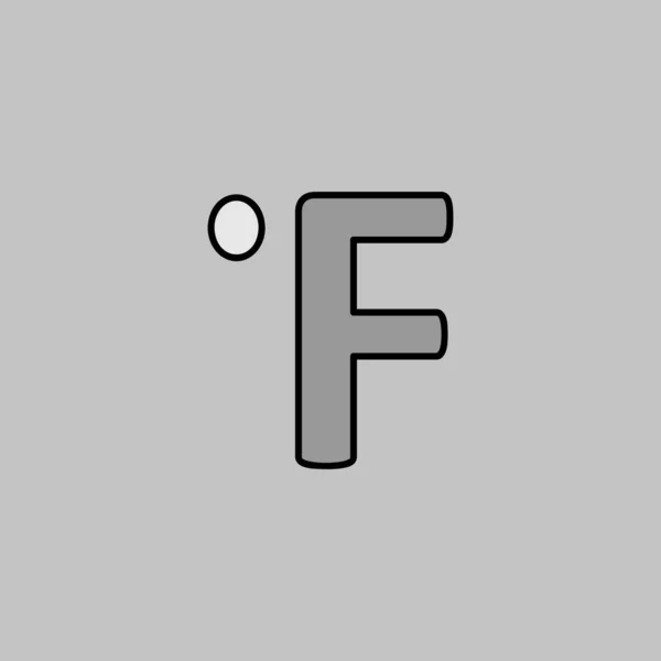 Фаренгейтський Градусний Вектор Ікони Сірого Розміру Метеорологічний Знак Графічний Символ — стоковий вектор