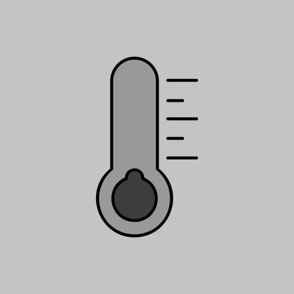 Thermometer Koude Vector Grijs Pictogram Meteorologisch Teken Grafiek Symbool Voor — Stockvector
